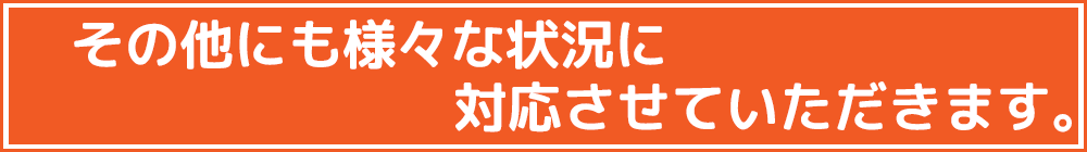 その他にも様々な状況に対応させていただきます。